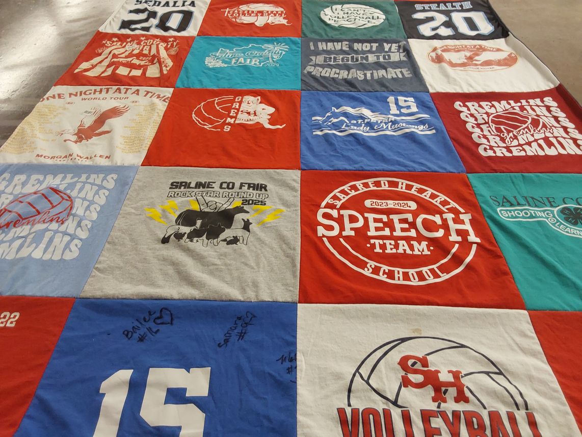 T-shirt quilt featuring gremlins by Christy from MO