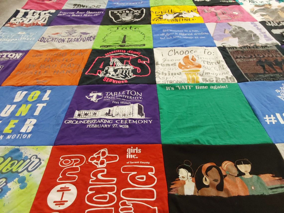T-shirt quilt from tarleton state university by Angela from TX