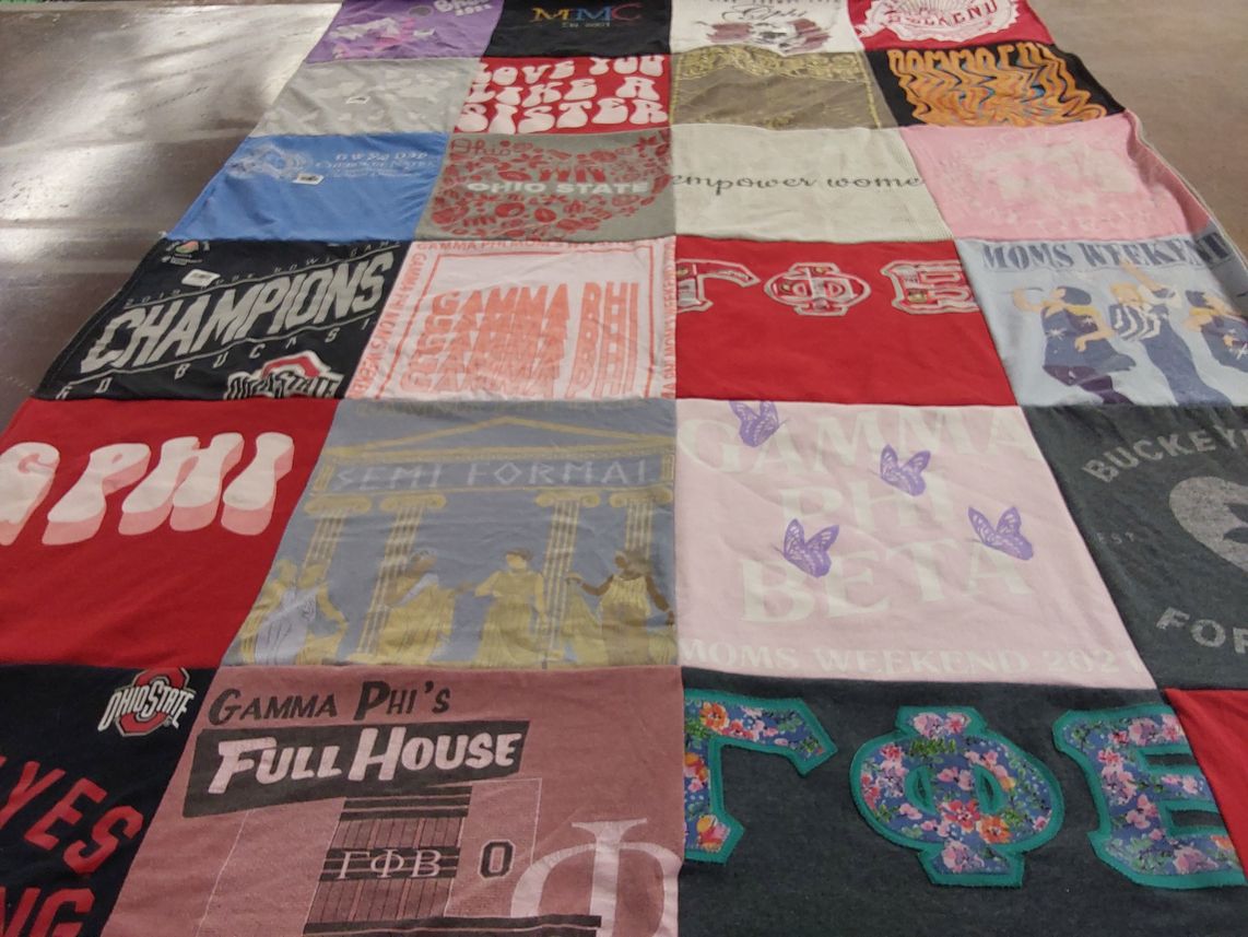 T-shirt quilt from ohio state university by Hope from OH