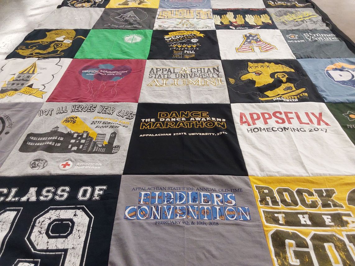 T-shirt quilt from appalachian state university by Sarah from IN