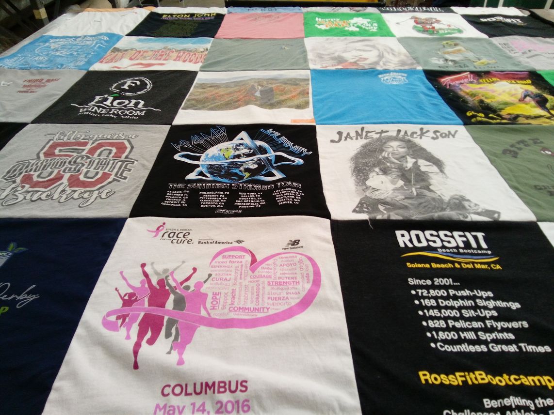 T-shirt quilt from ohio state university by rebecca from OH