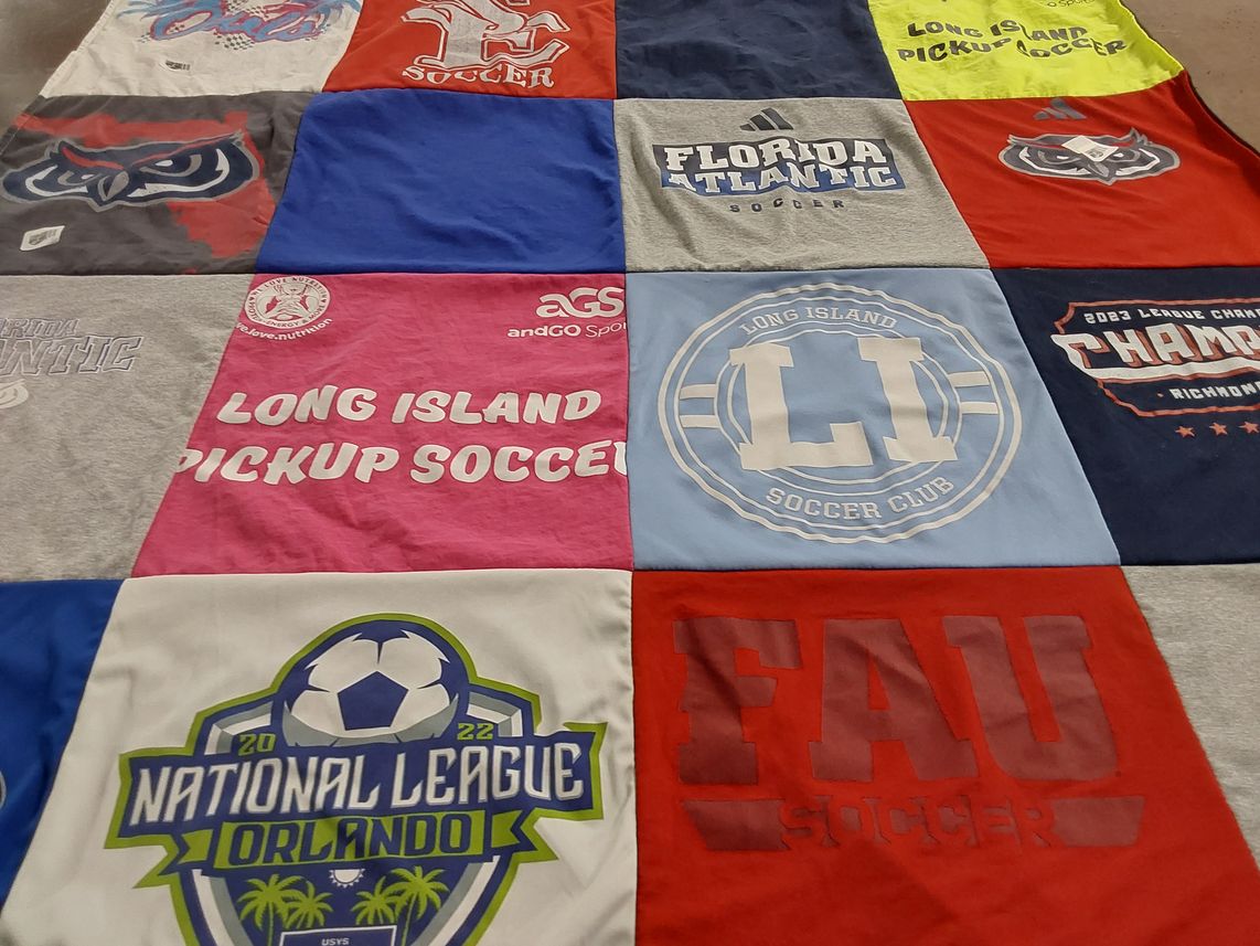 T-shirt quilt featuring long island soccer club by Mallory from MI
