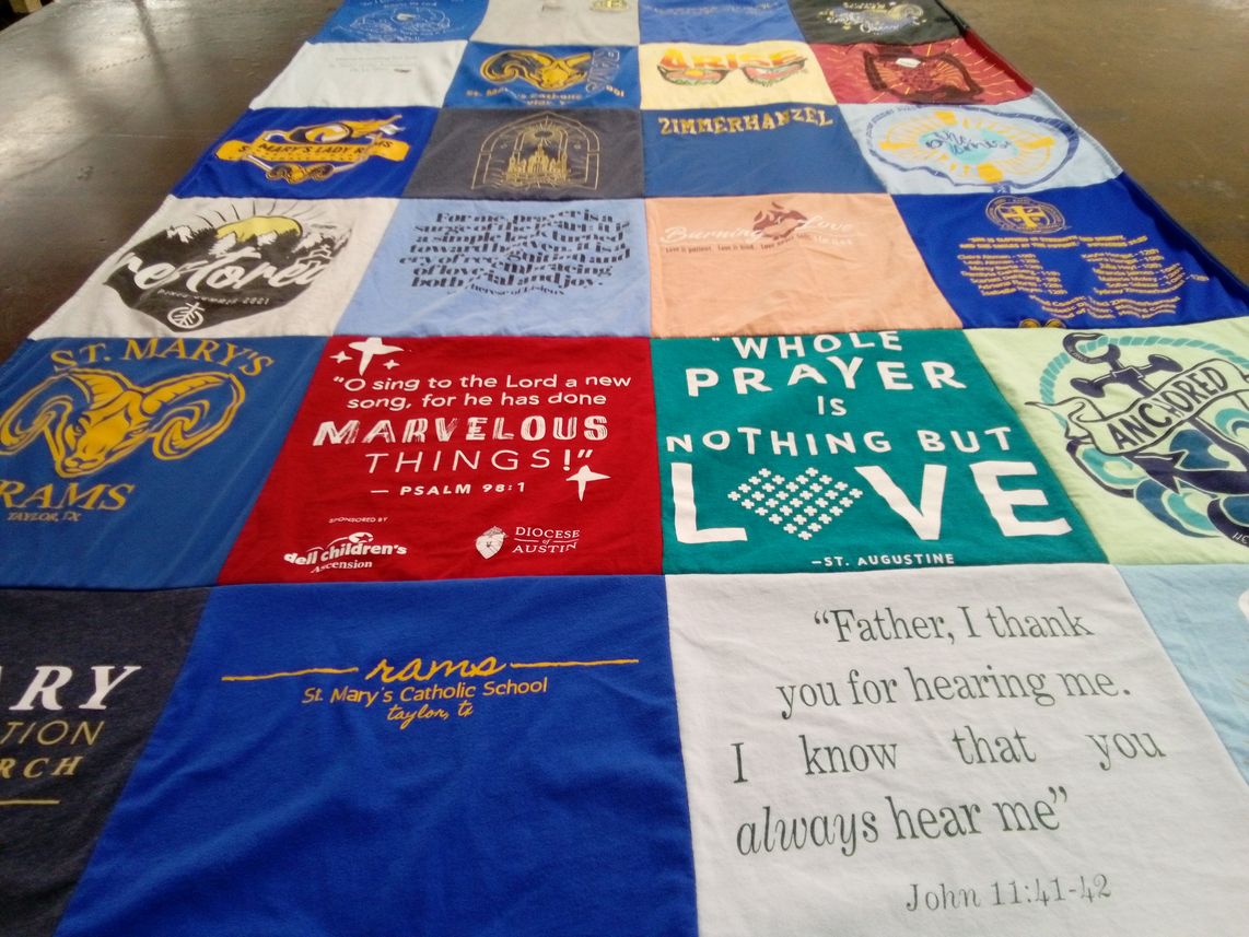 T-shirt quilt featuring st mary's rams by Sherry from TX