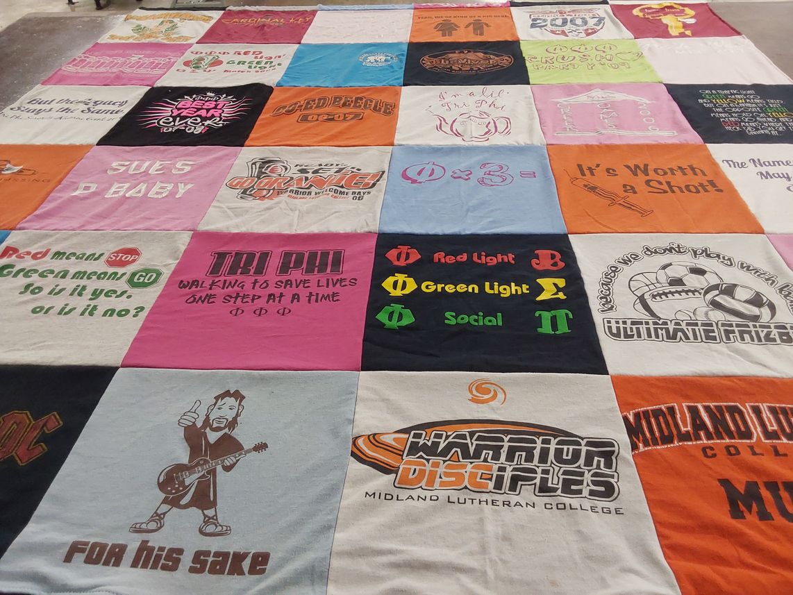 T-shirt quilt from midland lutheran college by Sara from NE