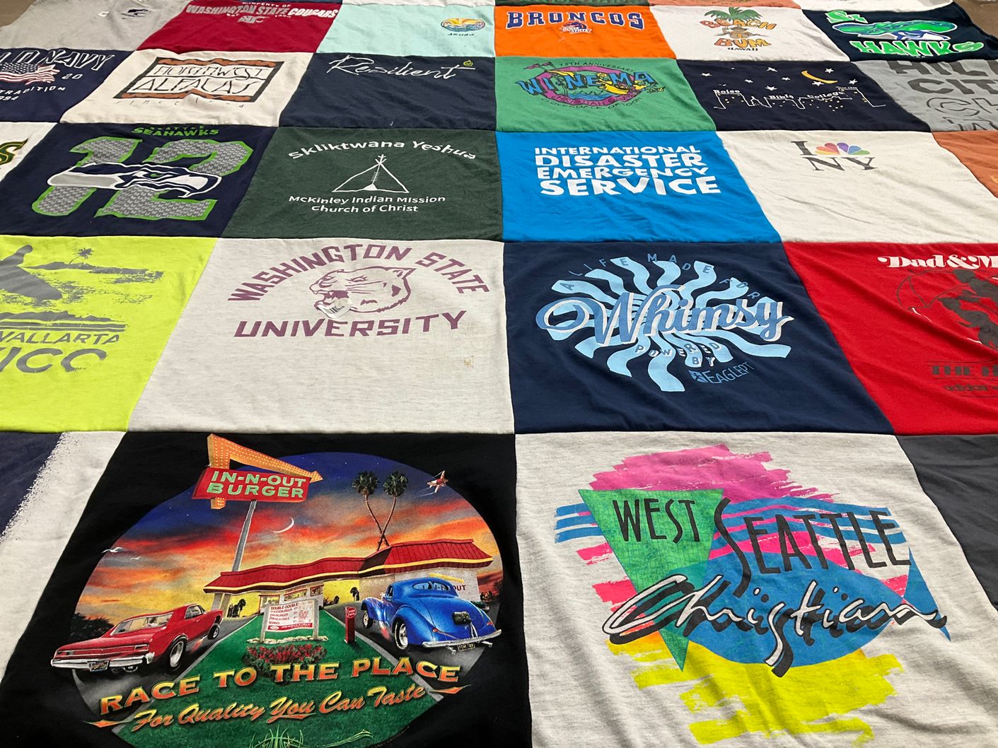T-shirt quilt featuring seattle seahawks, broncos by David from ID