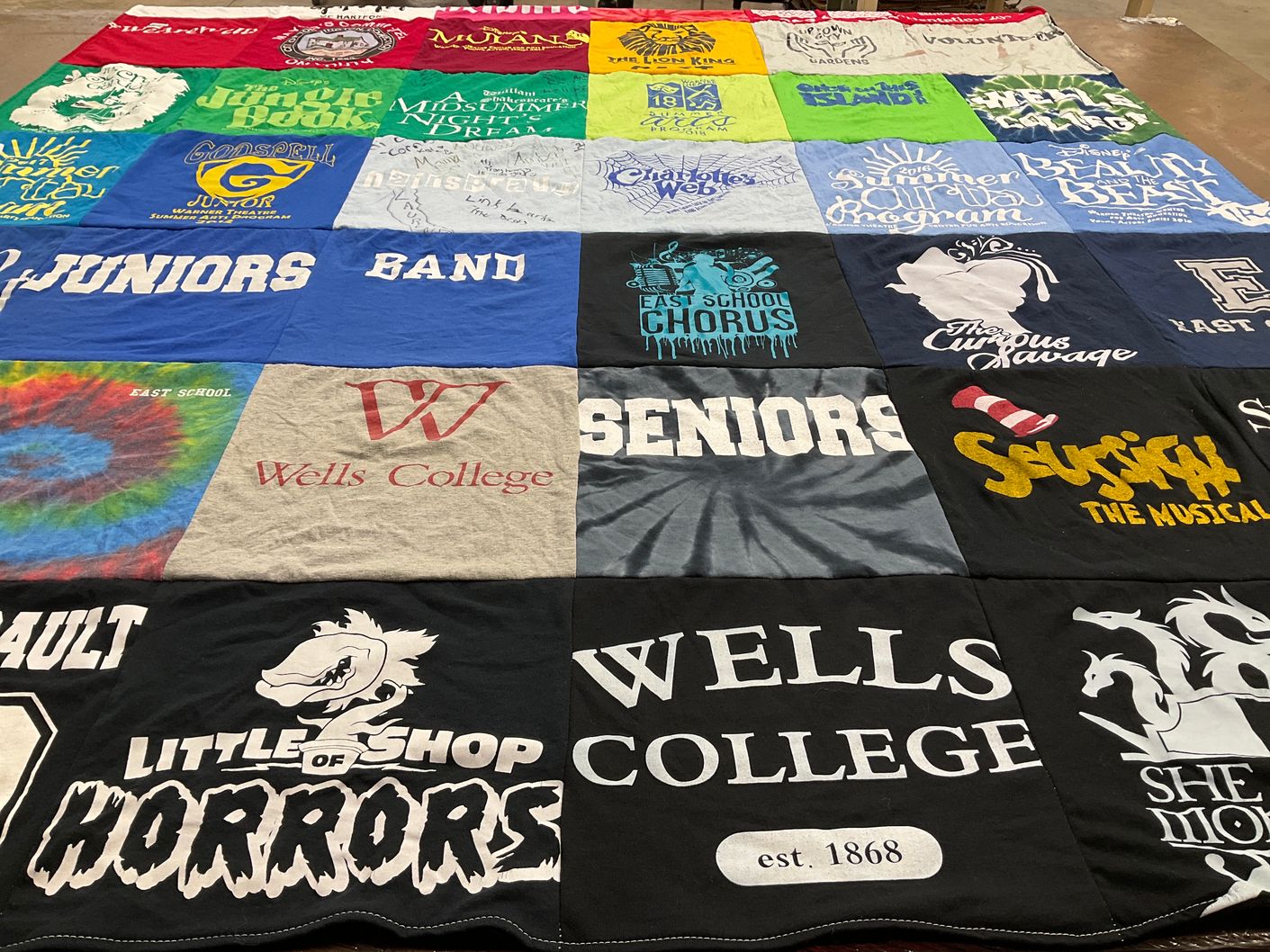 T-shirt quilt from wells college by Alyssa from CT