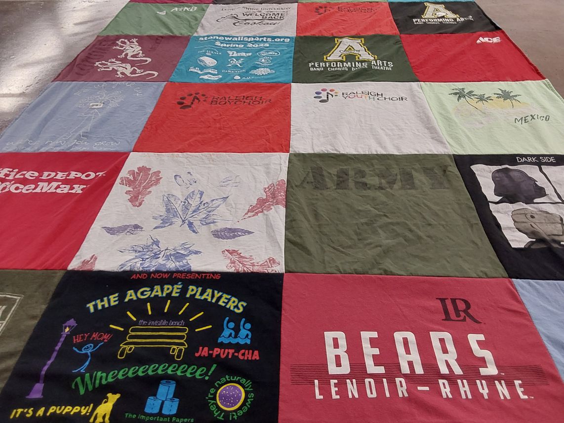 T-shirt quilt from lenoir-rhyne university by Mandy from NC