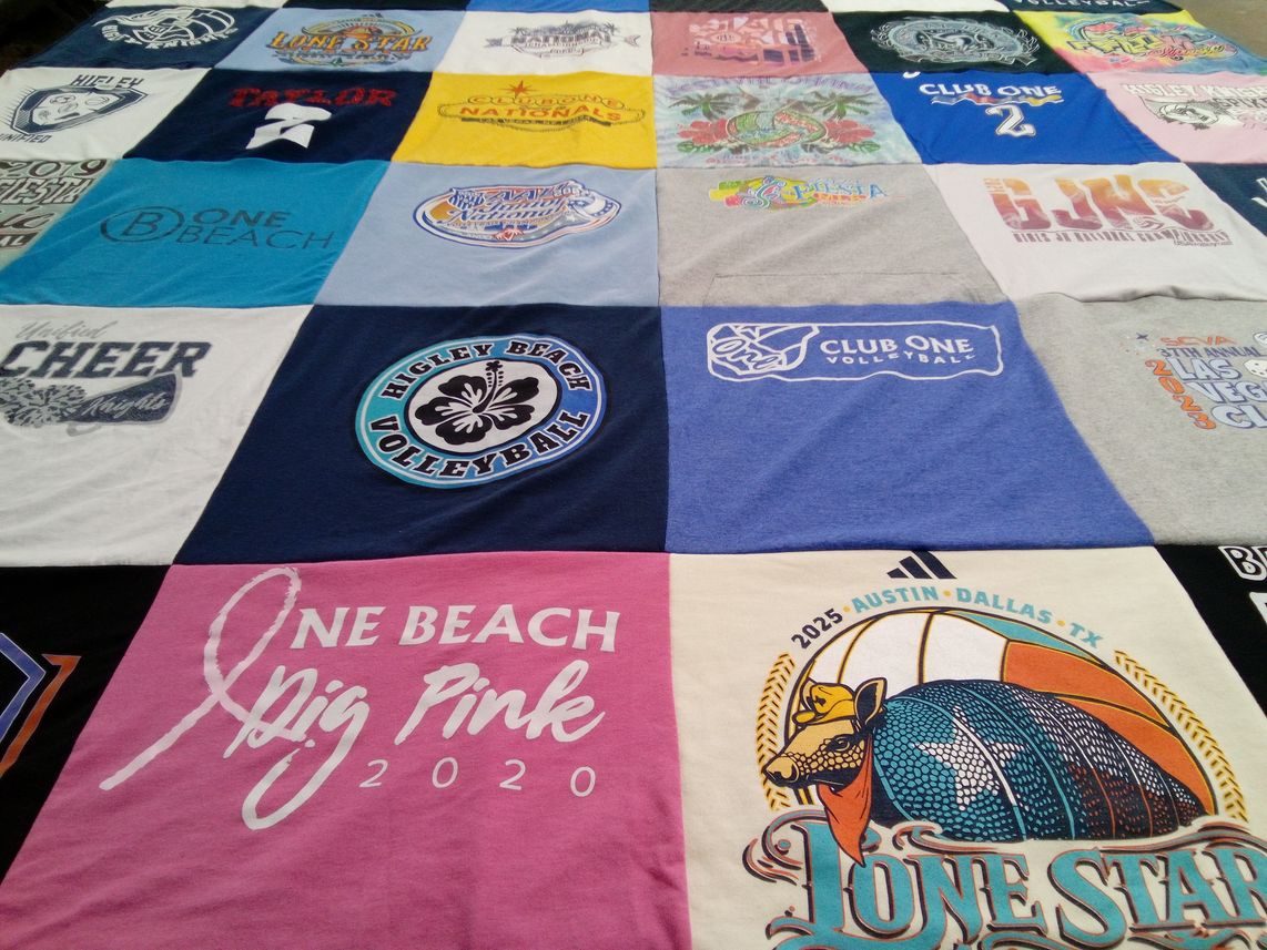 T-shirt quilt featuring lone star volleyball club by Beverly from AZ