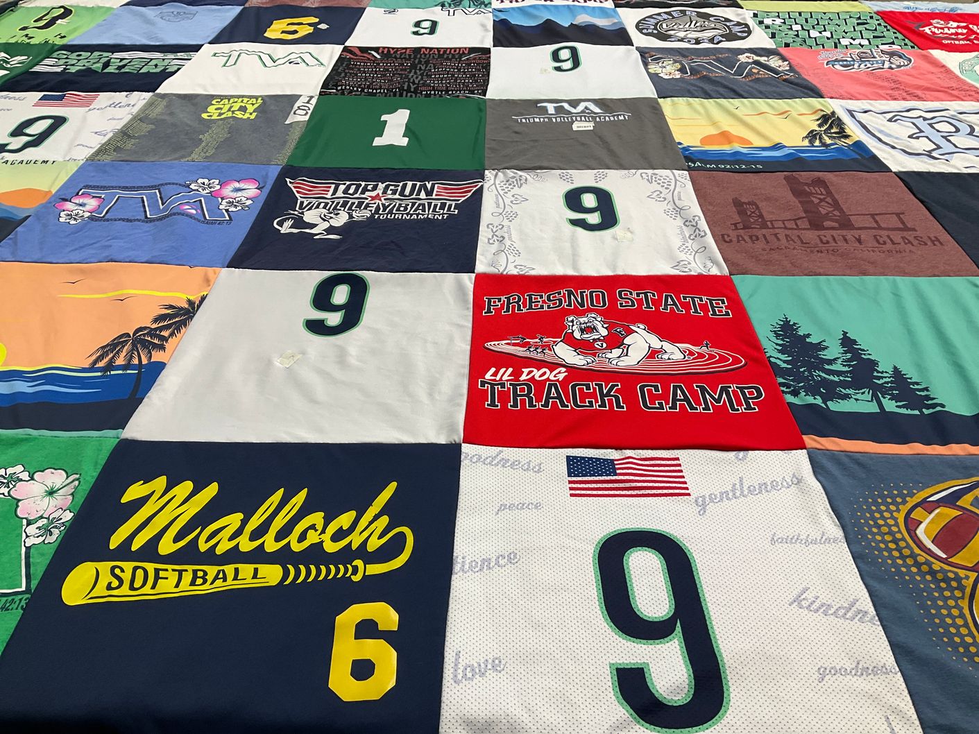 T-shirt quilt from fresno state university by Shelby from CA