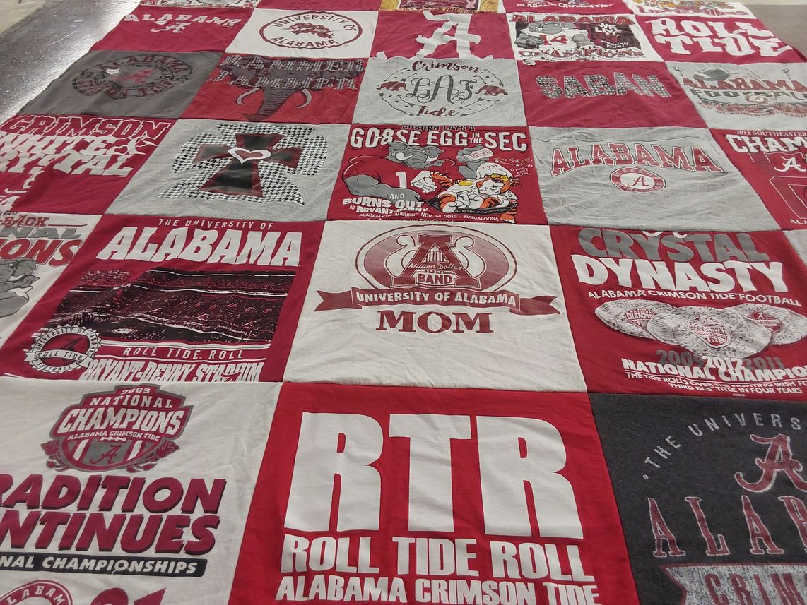 T-shirt quilt featuring alabama crimson tide football by Melissa from AL
