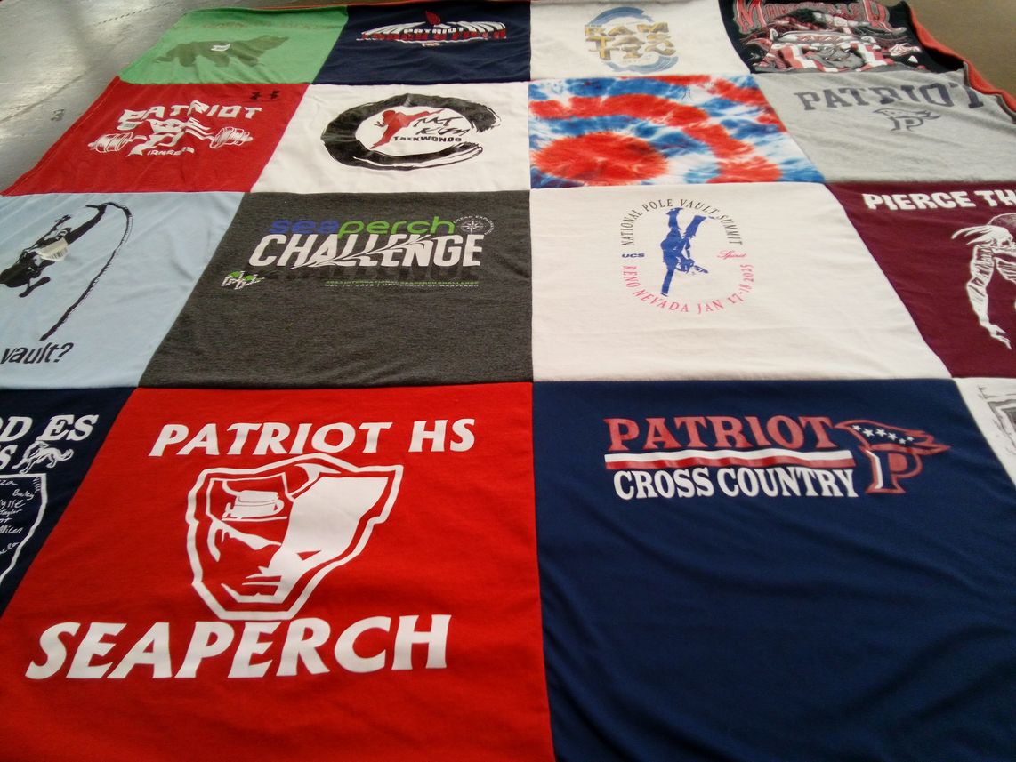T-shirt quilt featuring patriot cross country by Megan from VA