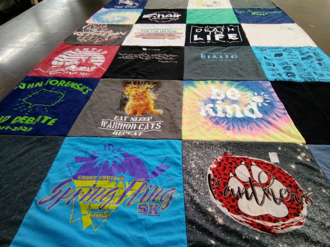 T-shirt quilt featuring panthers by Chana from AR
