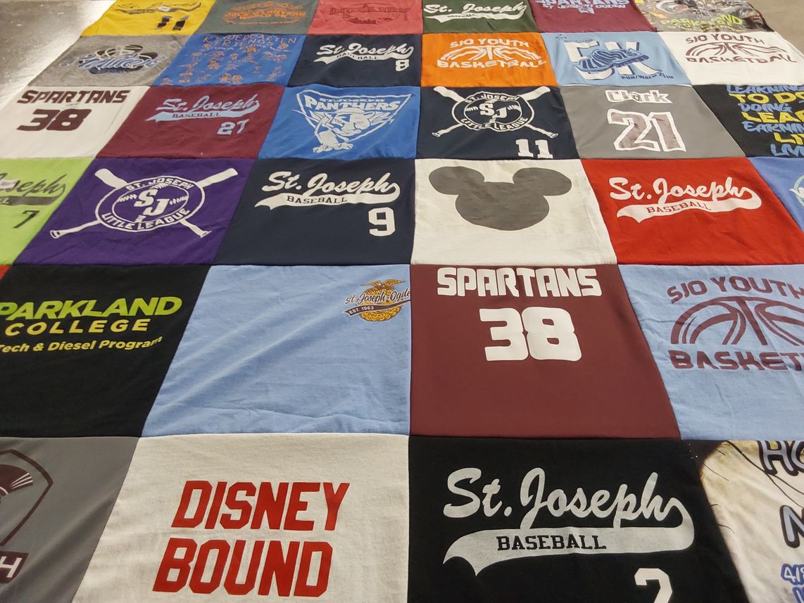 T-shirt quilt featuring spartans by Kelsy from IL