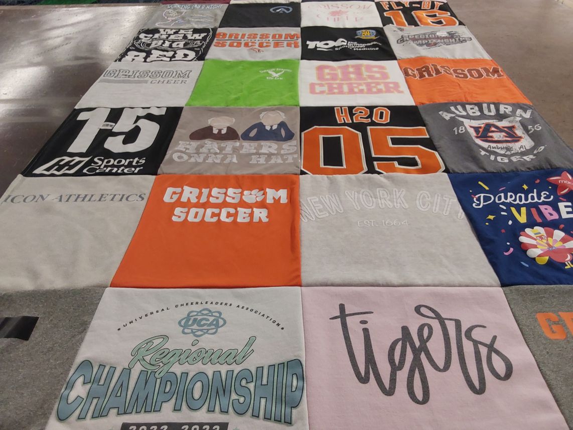 T-shirt quilt featuring auburn university tigers by Leah from AL