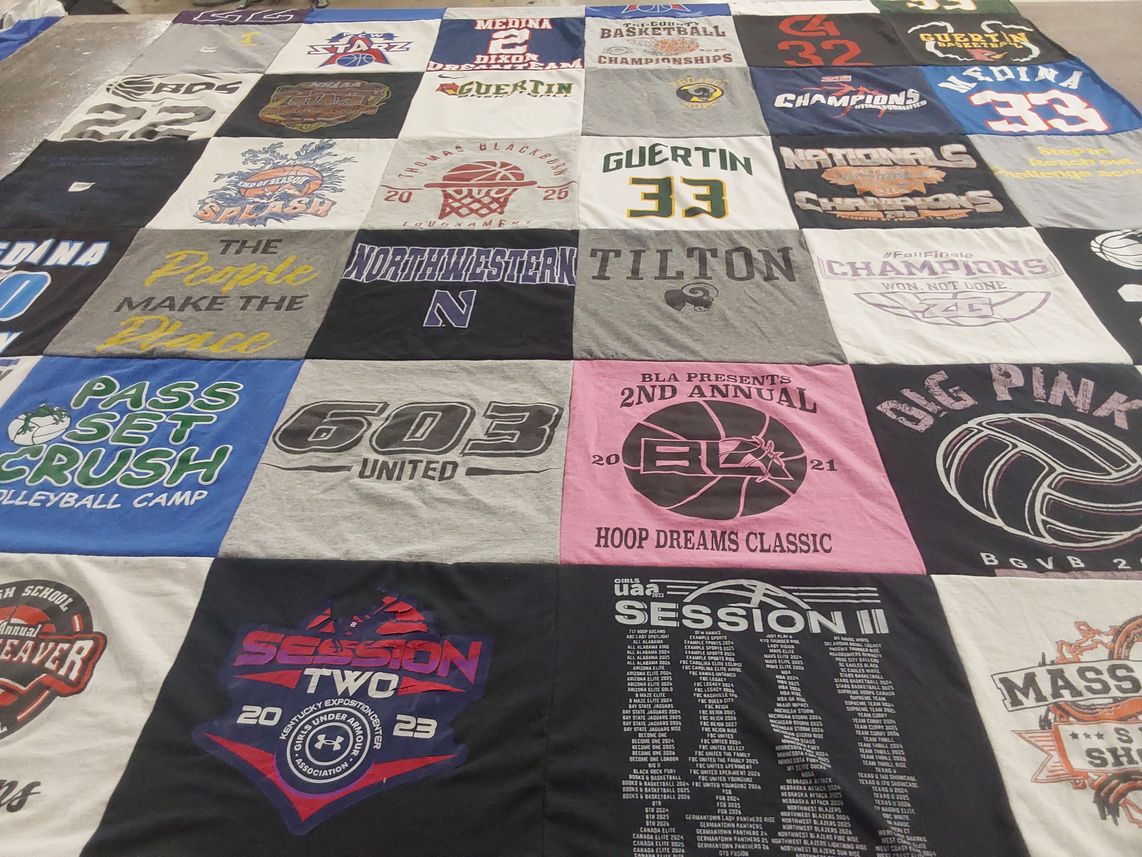 T-shirt quilt from northwestern university, medina high school by Gabrielle from NH