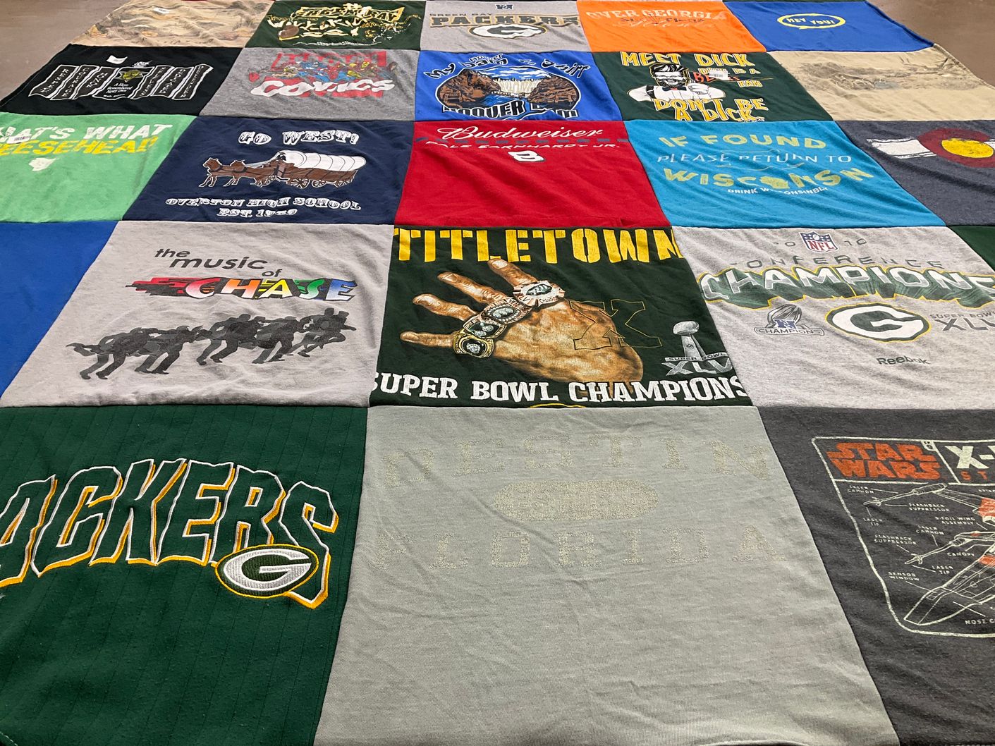 T-shirt quilt featuring green bay packers by John from TN