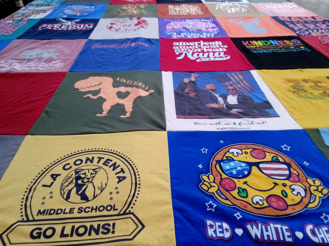T-shirt quilt from la contenta middle school by Francy from CA