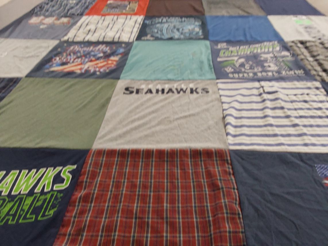 T-shirt quilt featuring seattle seahawks by Tiffany from WA