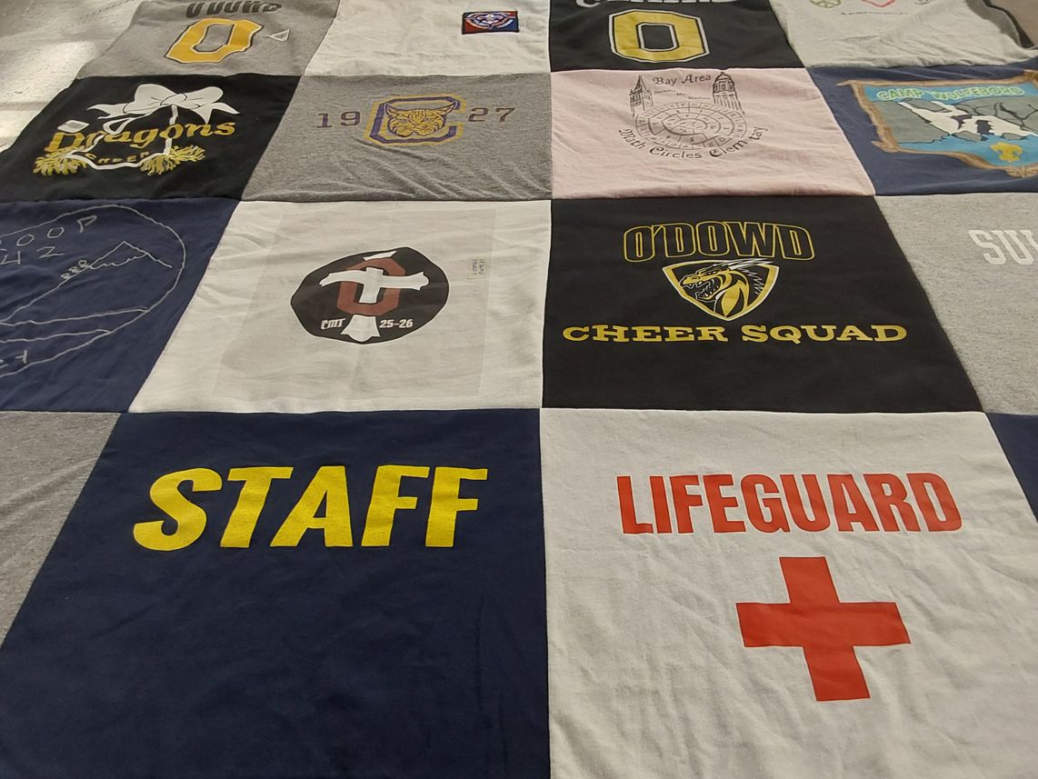 T-shirt quilt from bishop o'dowd high school by Emily from CA
