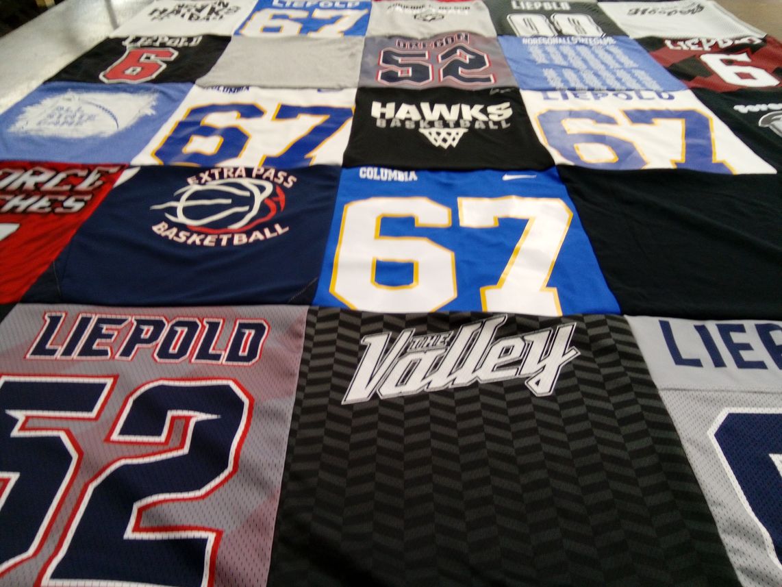 T-shirt quilt from columbia university by Heather from OR