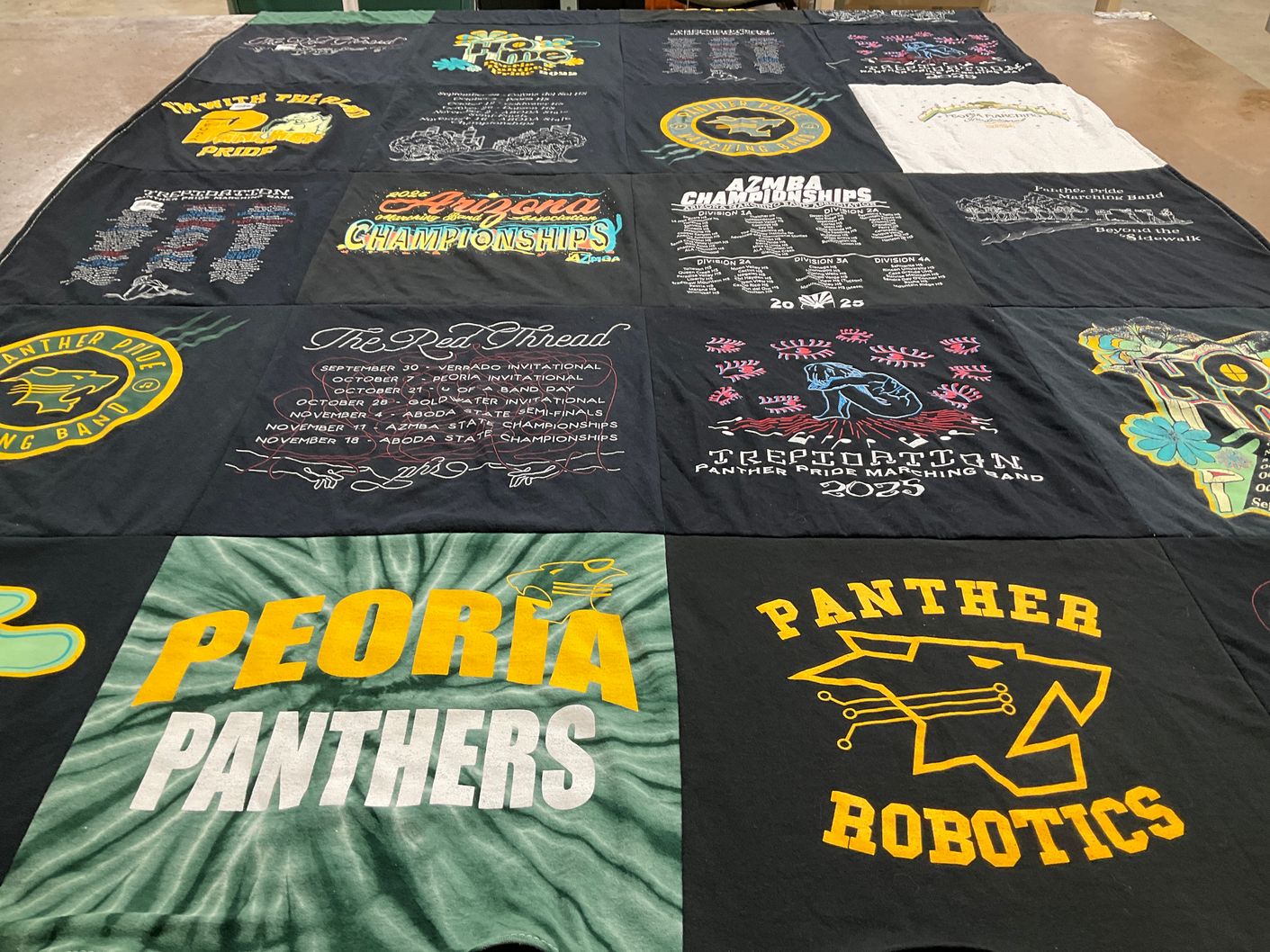 T-shirt quilt from peoria high school by Kendall from AZ