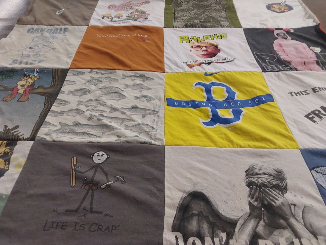 T-shirt quilt featuring boston red sox by Deborah from CT