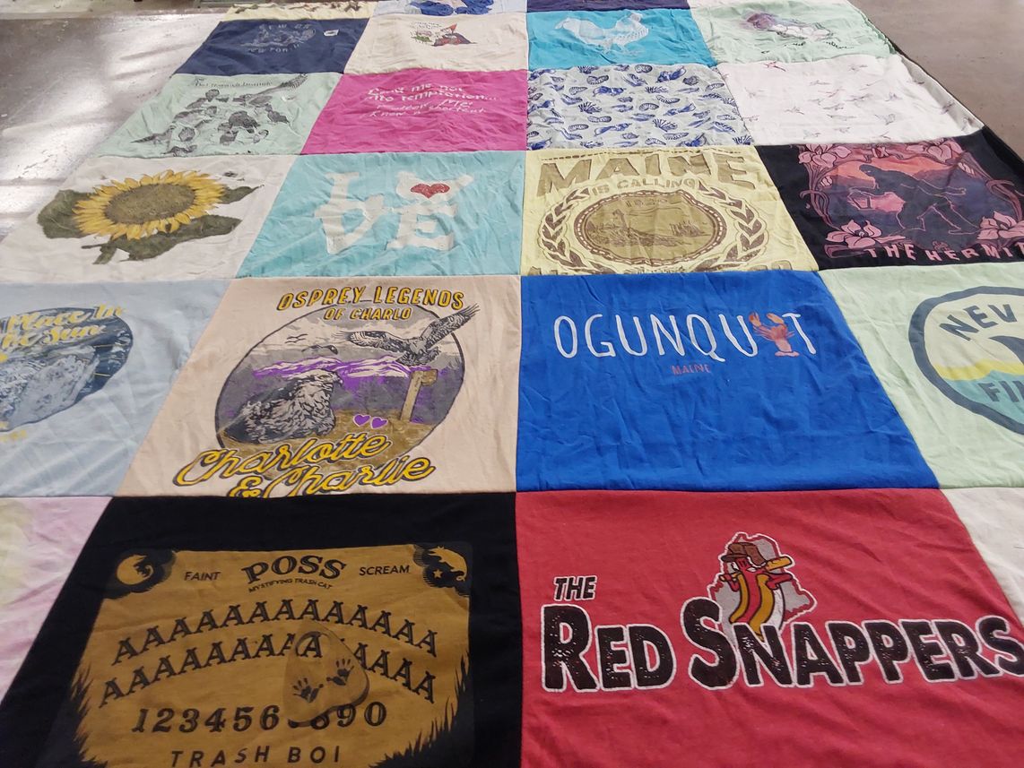 T-shirt quilt with nature, animals themes by Lee from TN
