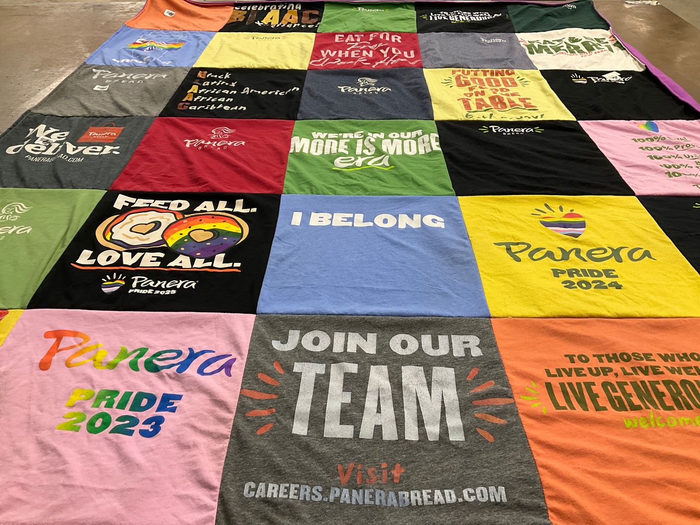 T-shirt quilt with pride, community themes by Chimere from WI