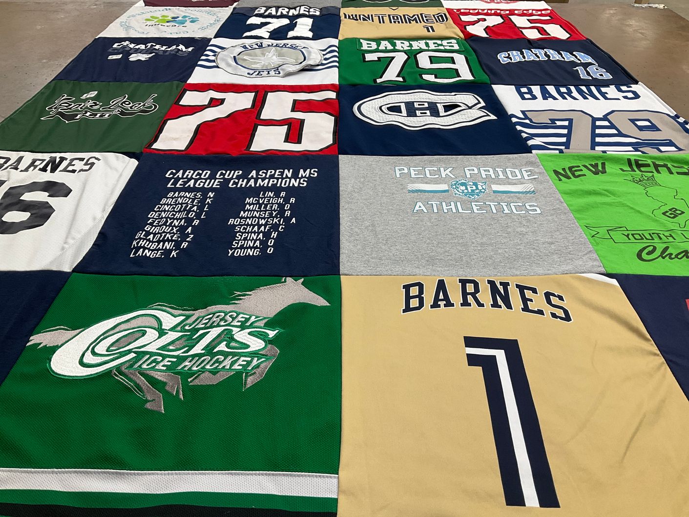 T-shirt quilt featuring jersey colts ice hockey by Alyssa from NJ