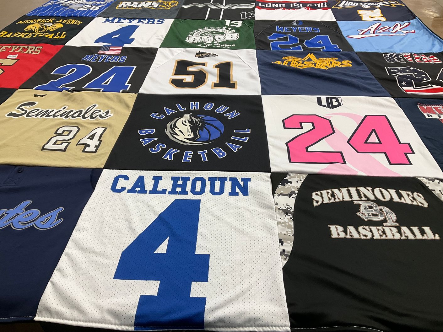 T-shirt quilt featuring seminales baseball, seminales basketball by Eleanor from NY