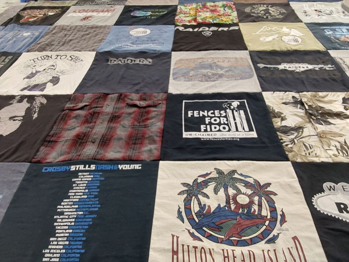 T-shirt quilt featuring raiders by Jori from WA