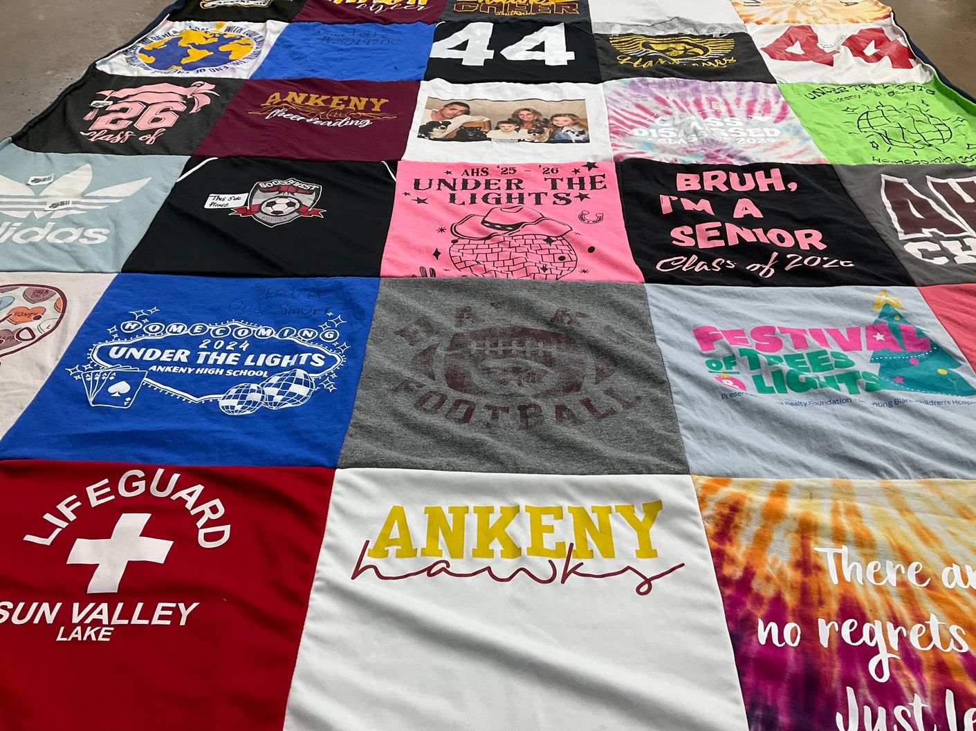 T-shirt quilt featuring ankeny hawks by Jana from IA