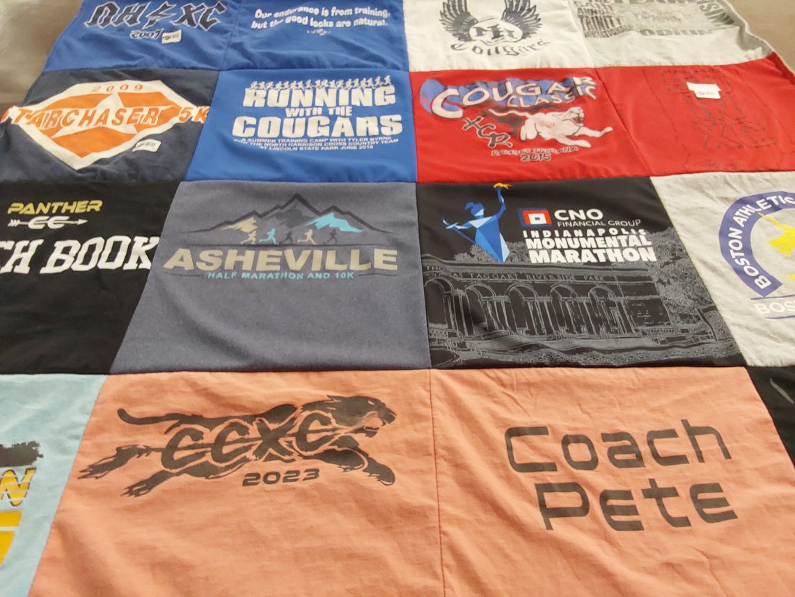T-shirt quilt featuring south texas college cross country team by Chelsea from IN