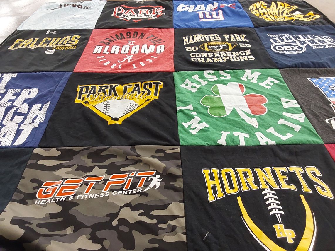 T-shirt quilt featuring hornets by Alfie from NJ