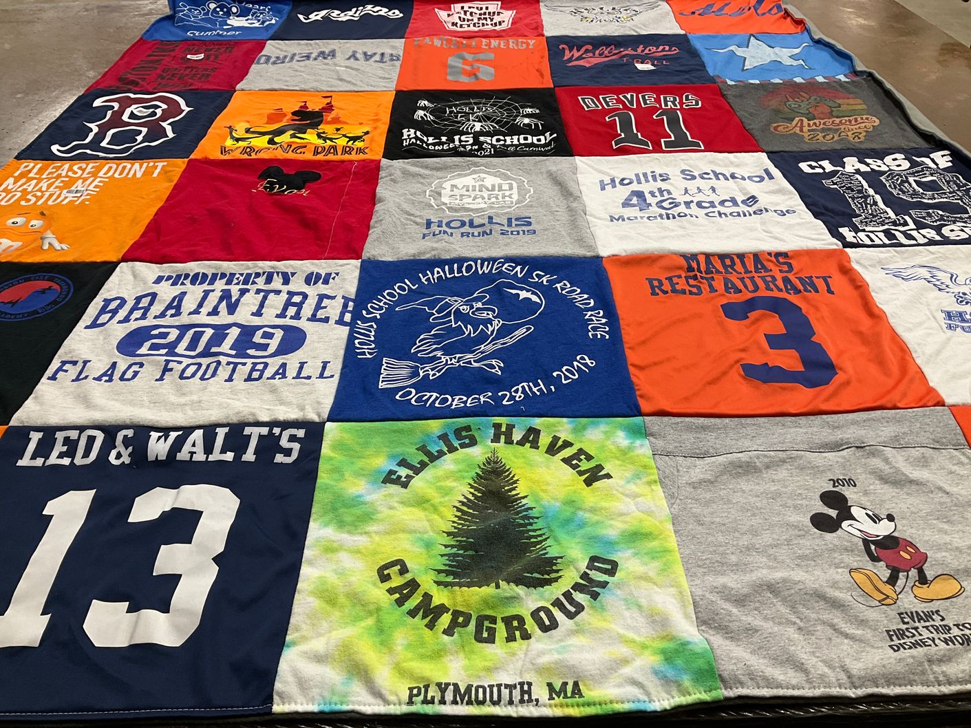 T-shirt quilt featuring braintree flag football by Kelly from MA