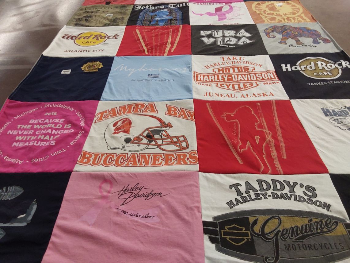 T-shirt quilt featuring tampa bay buccaneers by Julienne from NJ