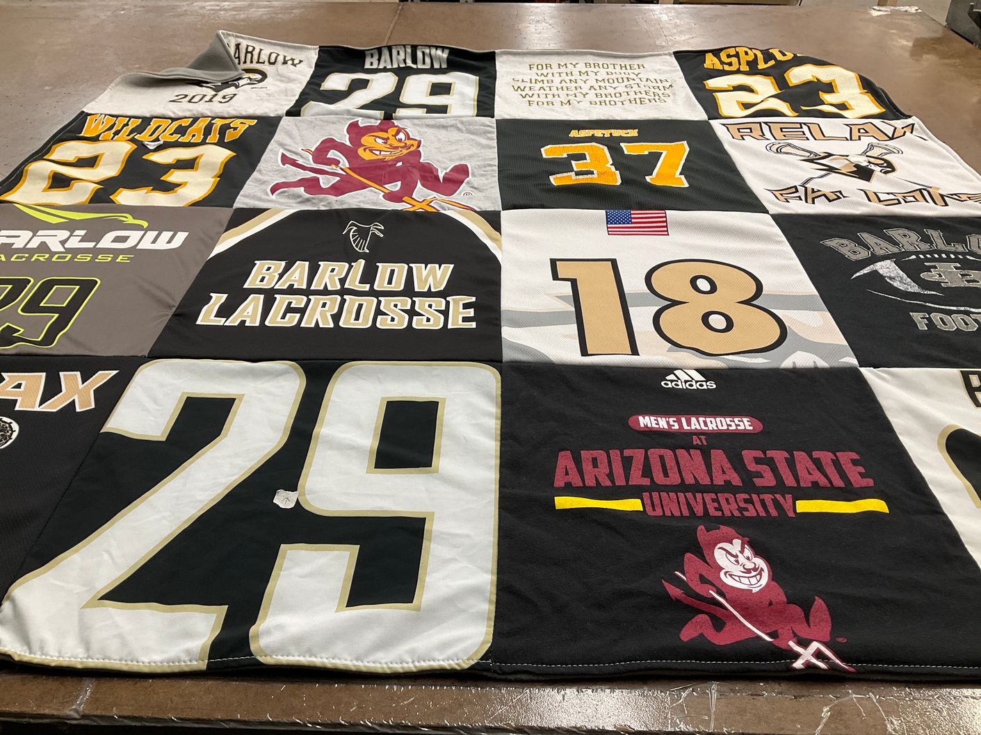 T-shirt quilt from arizona state university by Carol from CT