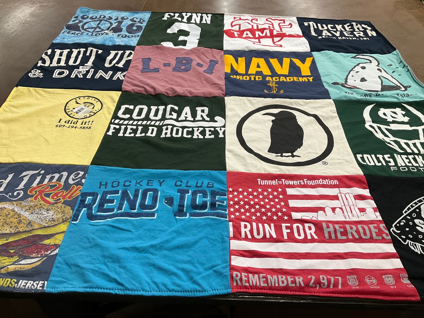 T-shirt quilt featuring colts neck high school football by Jennifer from NJ