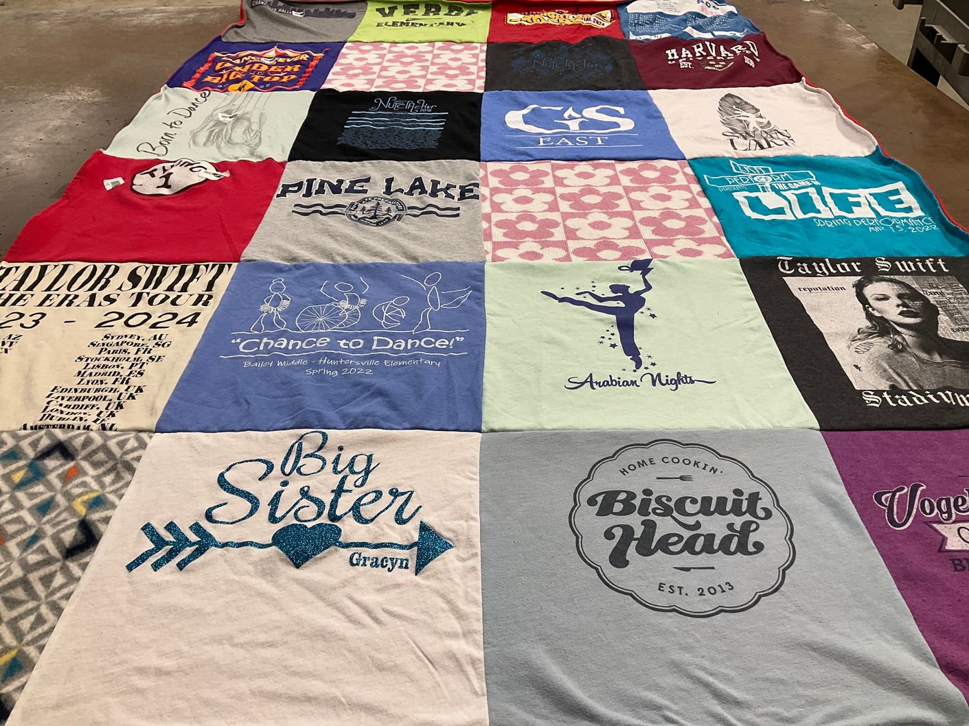 T-shirt quilt from harvard university by Rebecca from NC