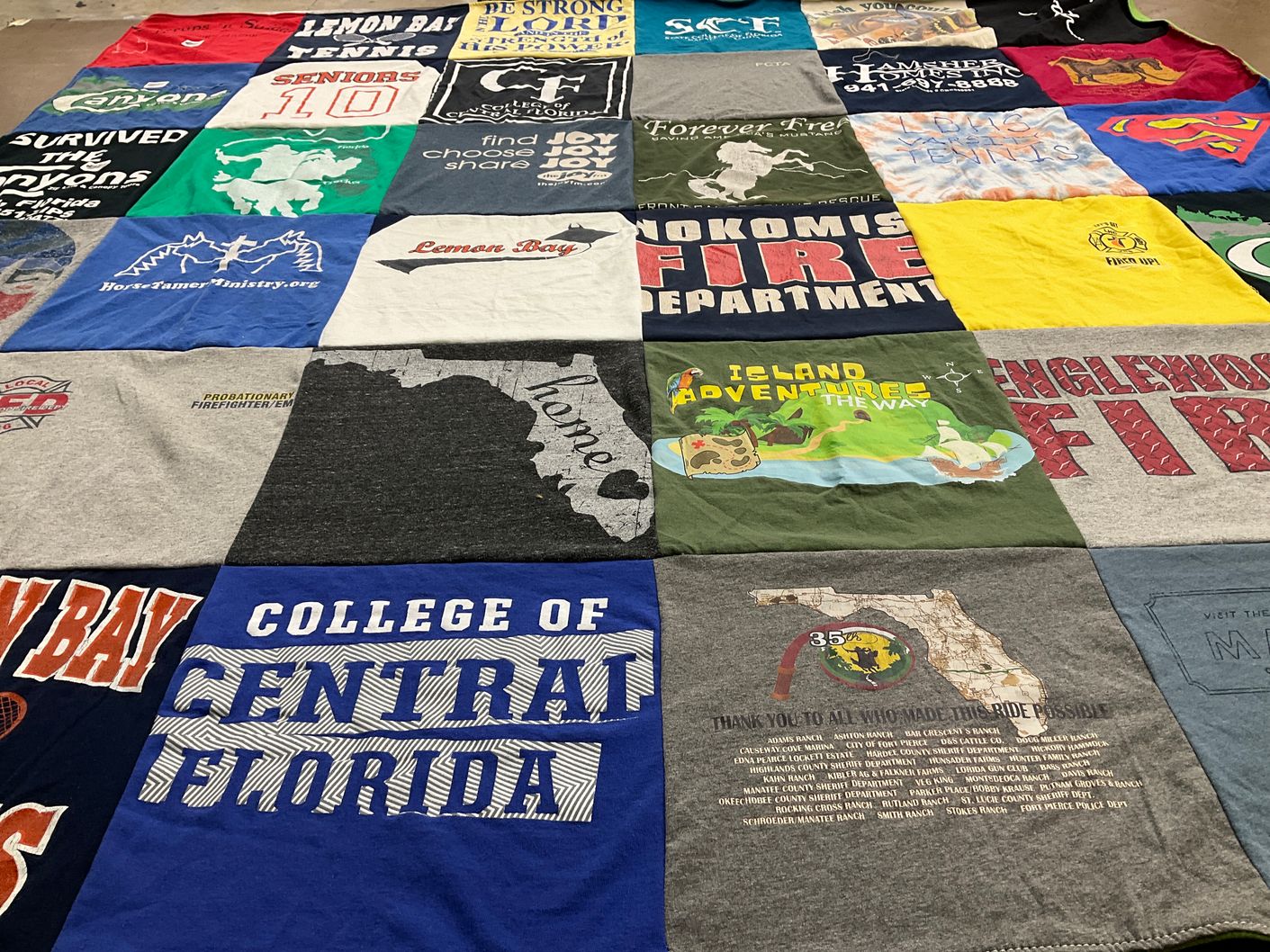 T-shirt quilt featuring lemon bay high school by Lisa from FL