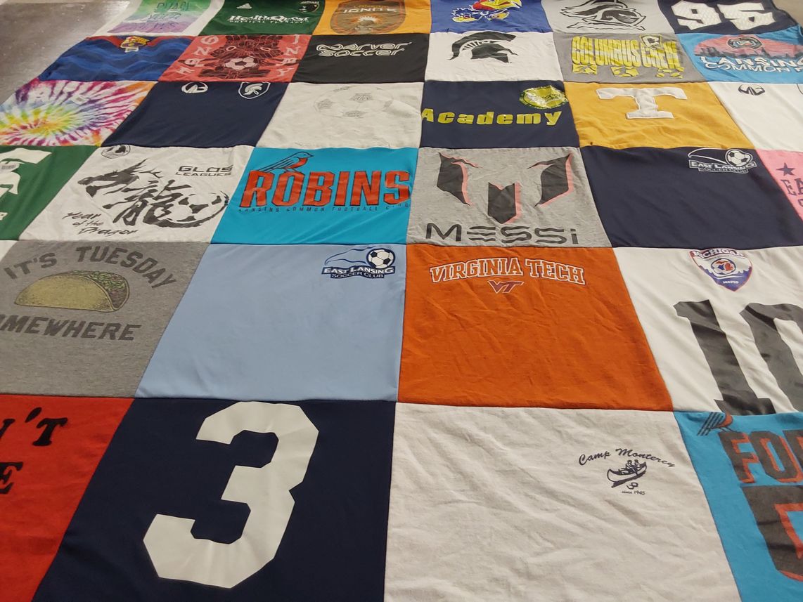 T-shirt quilt from virginia tech university by Lee from MI