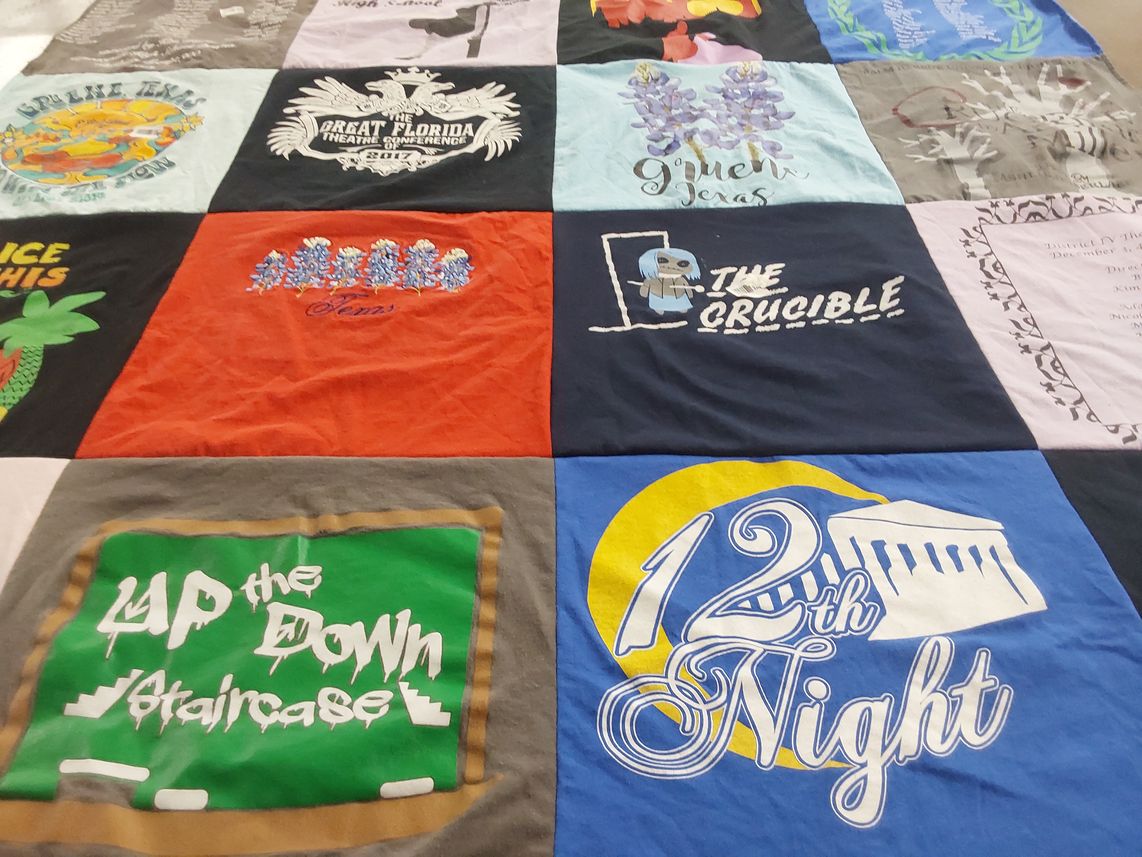 T-shirt quilt with theater, performance themes by Gary from TX