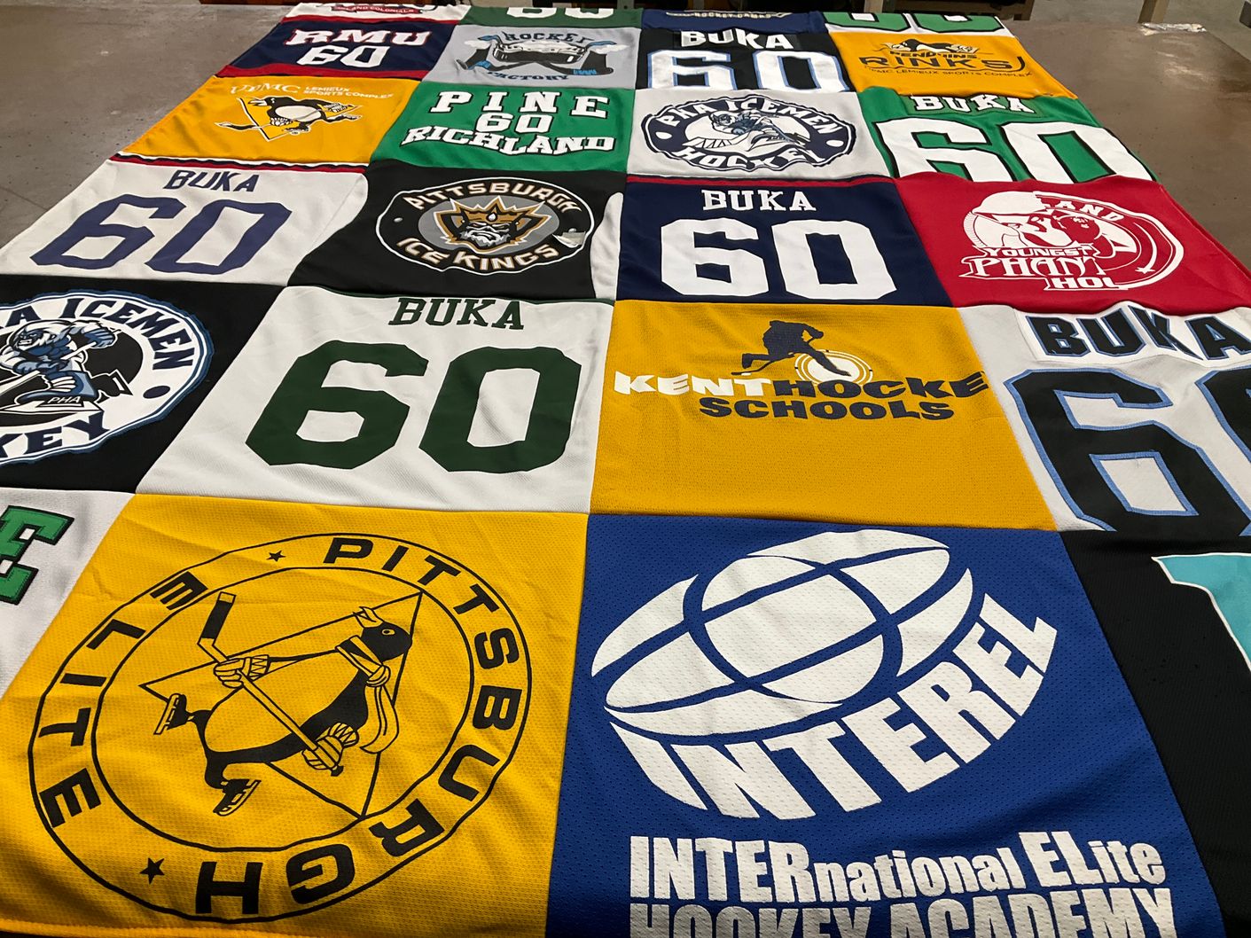 T-shirt quilt featuring pittsburgh ice kings by Stephanie from PA