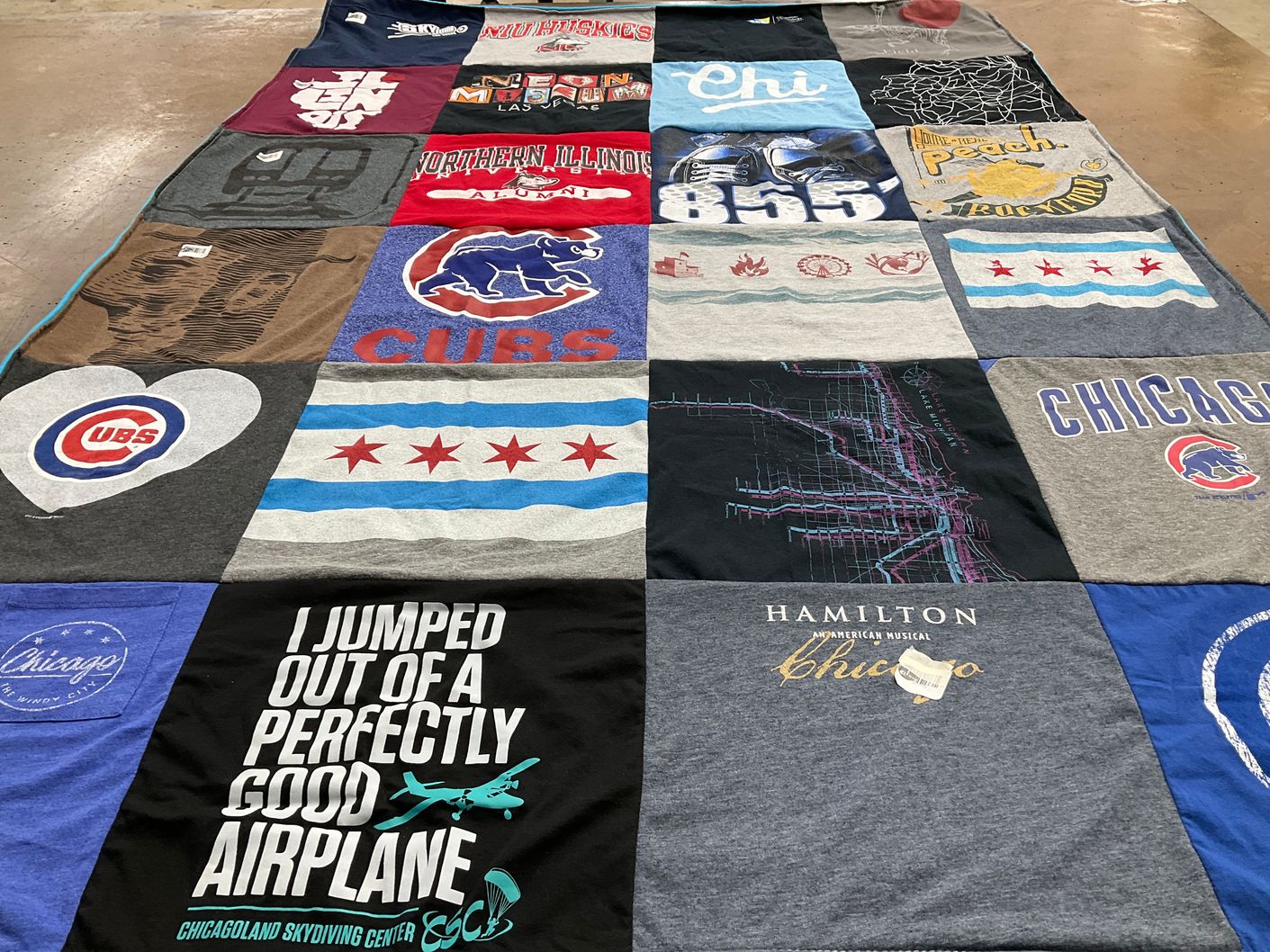 T-shirt quilt featuring chicago cubs by Lacey from ND