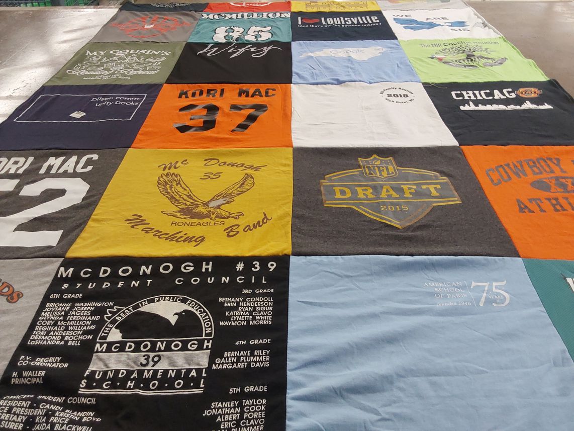 T-shirt quilt from mcdonogh fundamental school, american school of paris by Kori from GA
