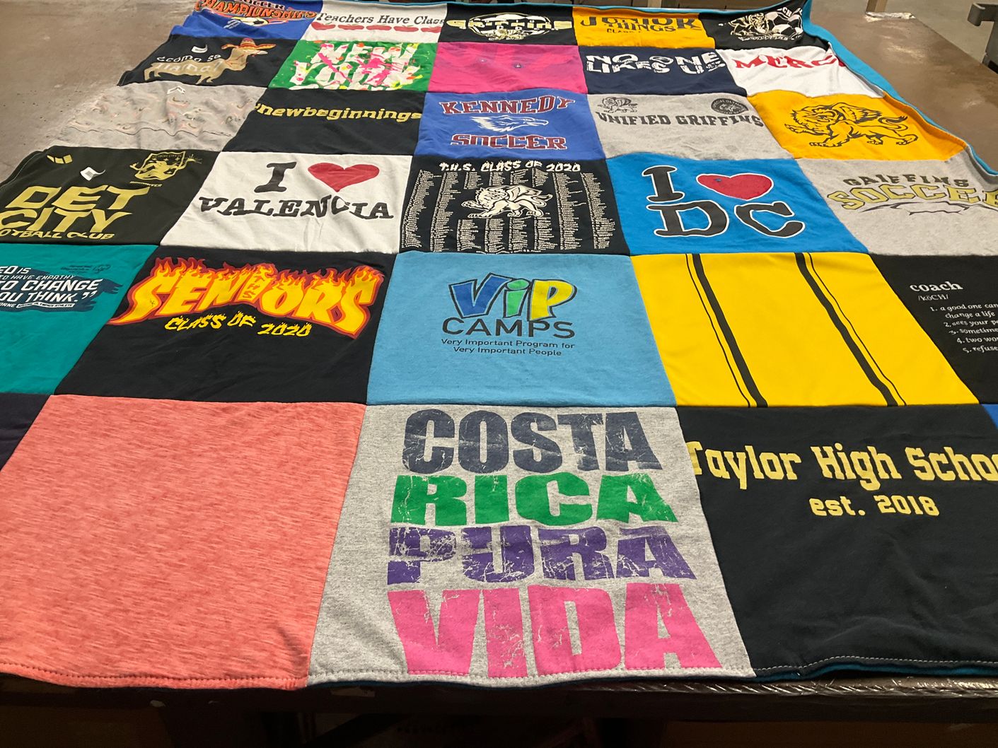 T-shirt quilt featuring unified grizzlies by Becky from MI