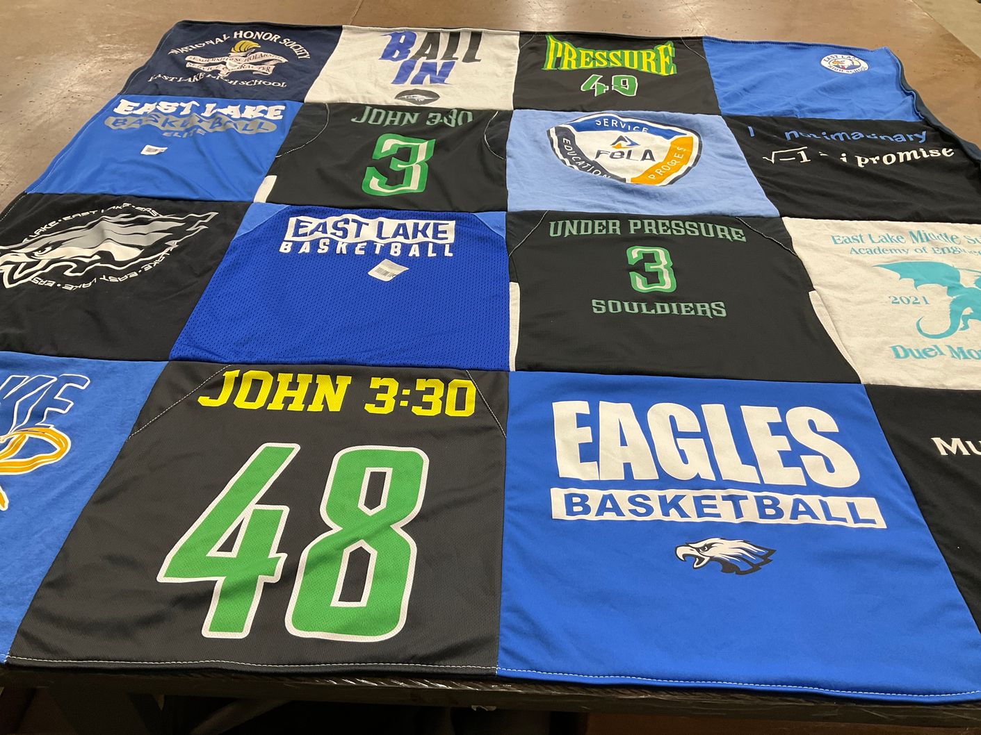 T-shirt quilt featuring east lake eagles basketball by Keri from FL