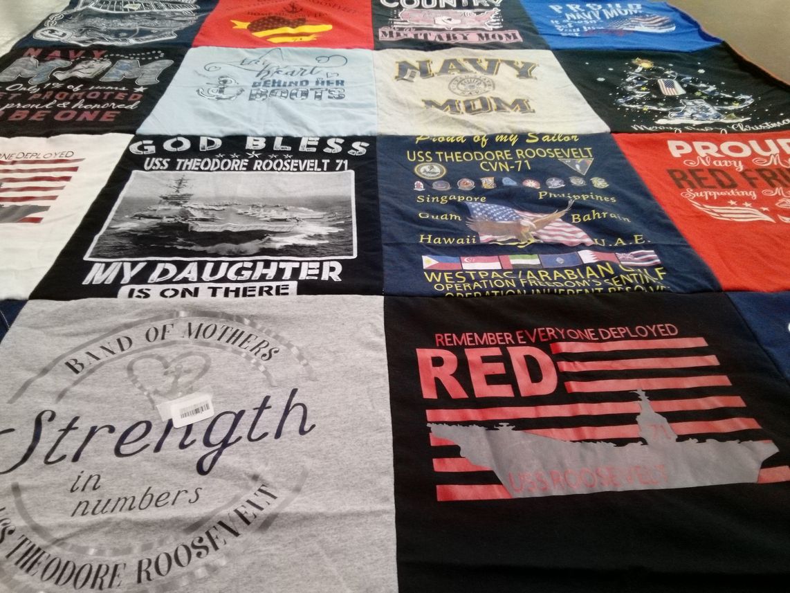 T-shirt quilt from uss theodore roosevelt by Maggie from MT