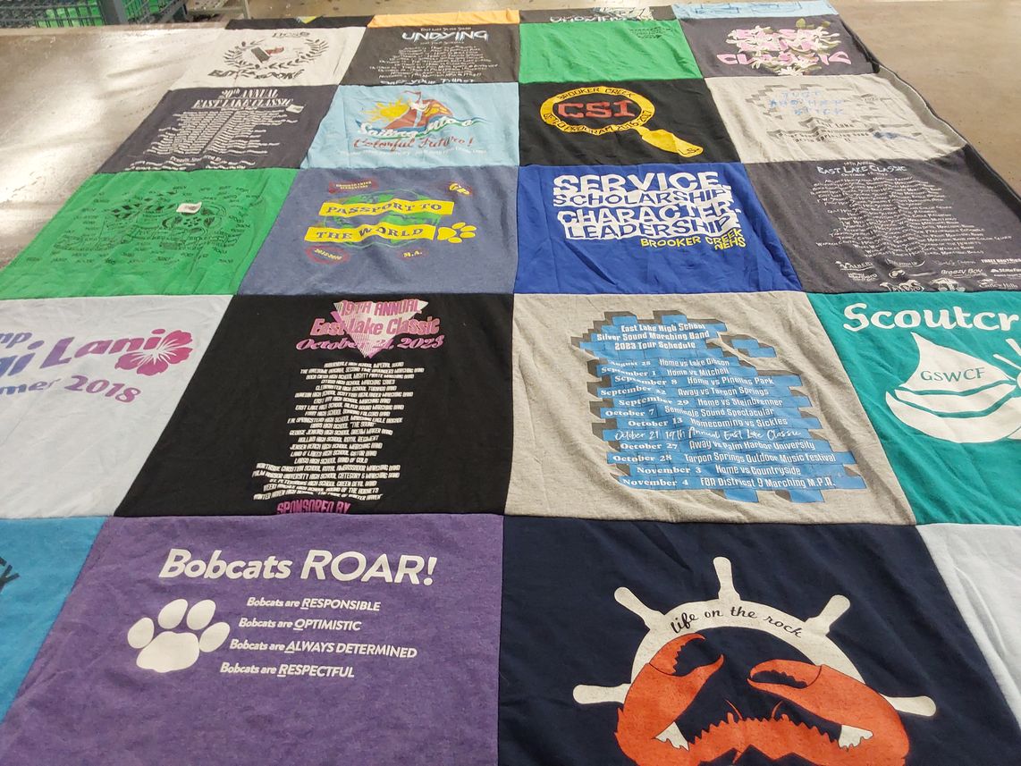 T-shirt quilt from east lake high school by Keri from FL