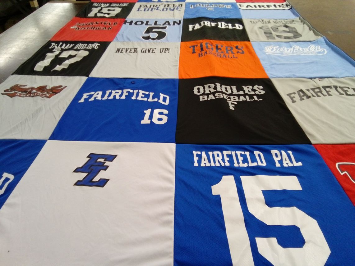 T-shirt quilt from fairfield university by Kristin from CT
